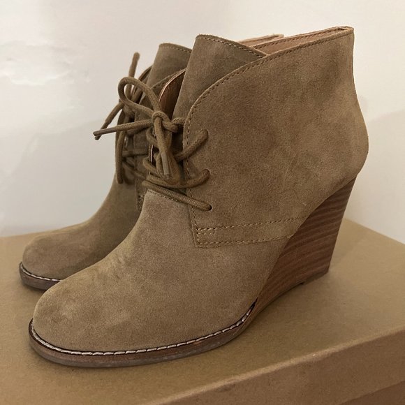 Lucky Brand "Yamene" suede wedge booties - Picture 2 of 7